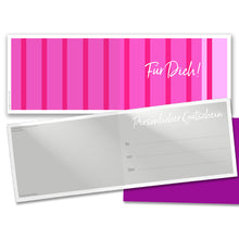 Personalisierbarer Geschenkgutschein mit farblich passendem Kuvert | Motiv: "Shades of Pink"