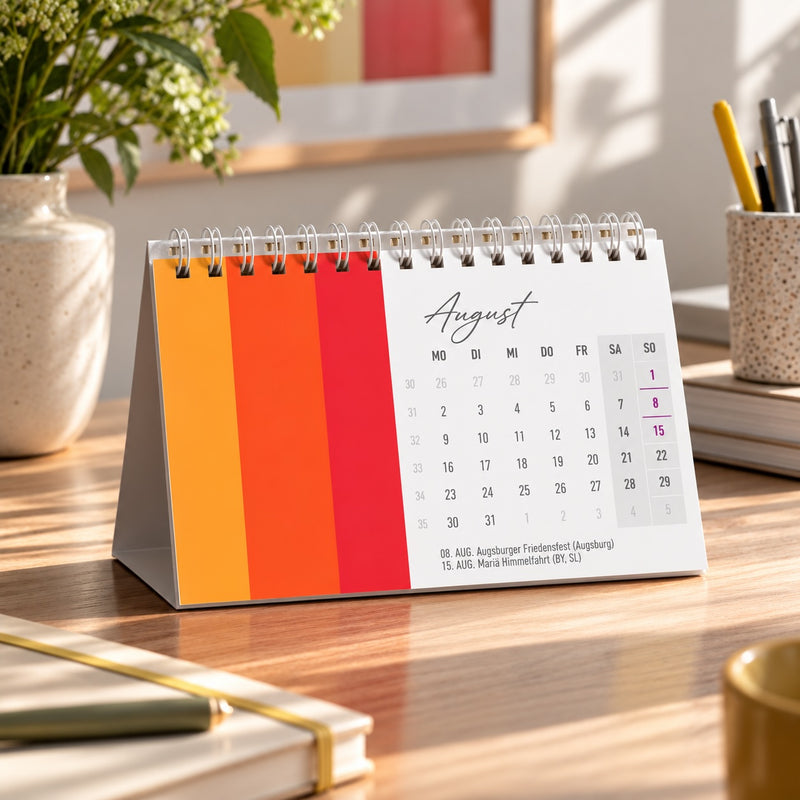 Tischkalender 2027 „Colour Explosion“ | DIN A6 quer | Bunter Designkalender