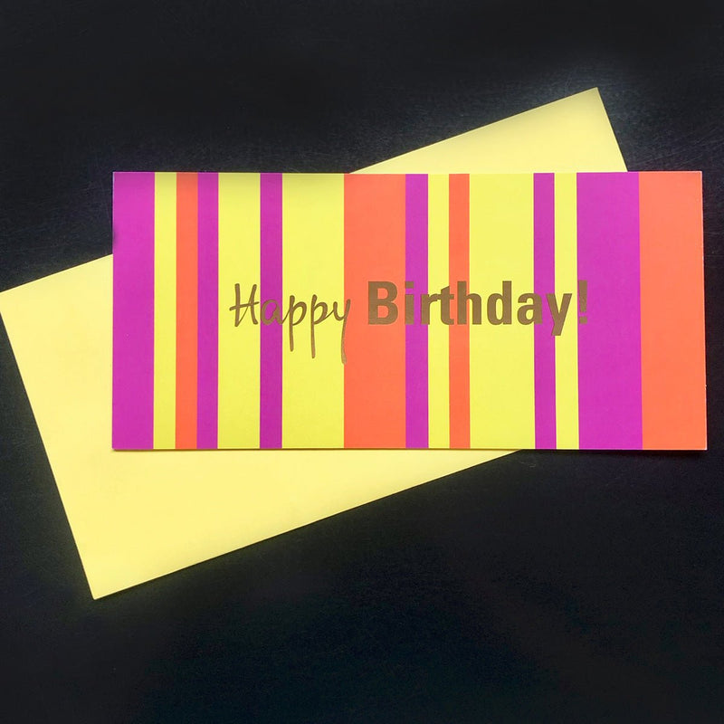 Außergewöhnliche Geburtstagskarte | Format DIN lang inkl. Kuvert | Heißfolien veredelt | Design "Happy Birthday" - Geburtstagskarte - |c|o|l|o|u|r| of the day®