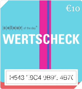 |c|o|l|o|u|r| of the day® Geschenkgutschein für mehr Farbe im Leben. Betrag wählbar: €10 / €25 / €50 / €100 / €250 - Geschenkgutschein - |c|o|l|o|u|r| of the day®