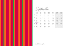 Tischkalender 2027 „Colour Explosion“ | DIN A6 quer | Bunter Designkalender