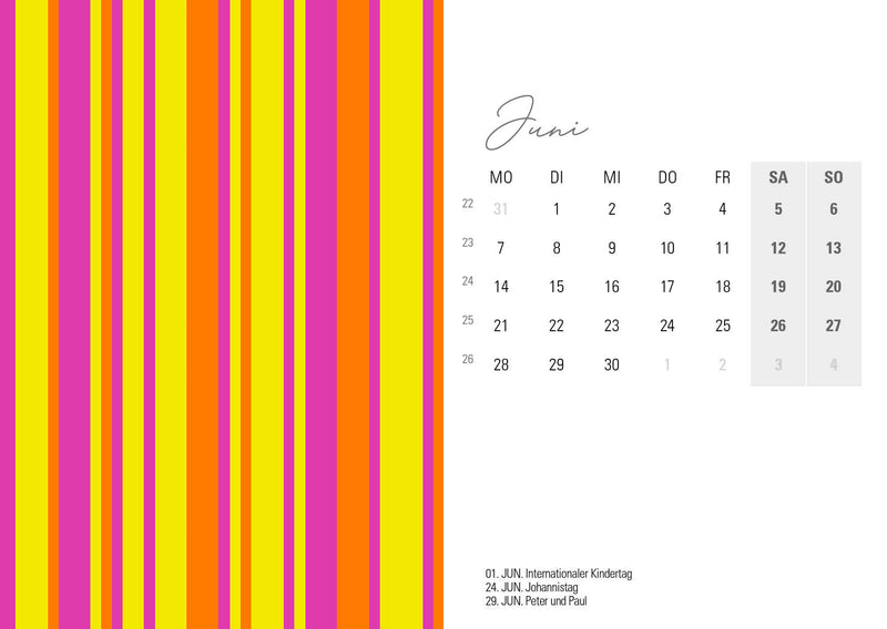 Tischkalender 2027 „Colour Explosion“ | DIN A6 quer | Bunter Designkalender
