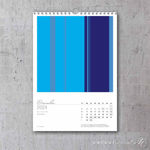 Großformatiger, moderner Kunstkalender 2024 | Format DIN A2 | WallArt Colour Explosion