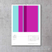 Großformatiger, moderner Kunstkalender 2024 | Format DIN A2 | Pink Edition