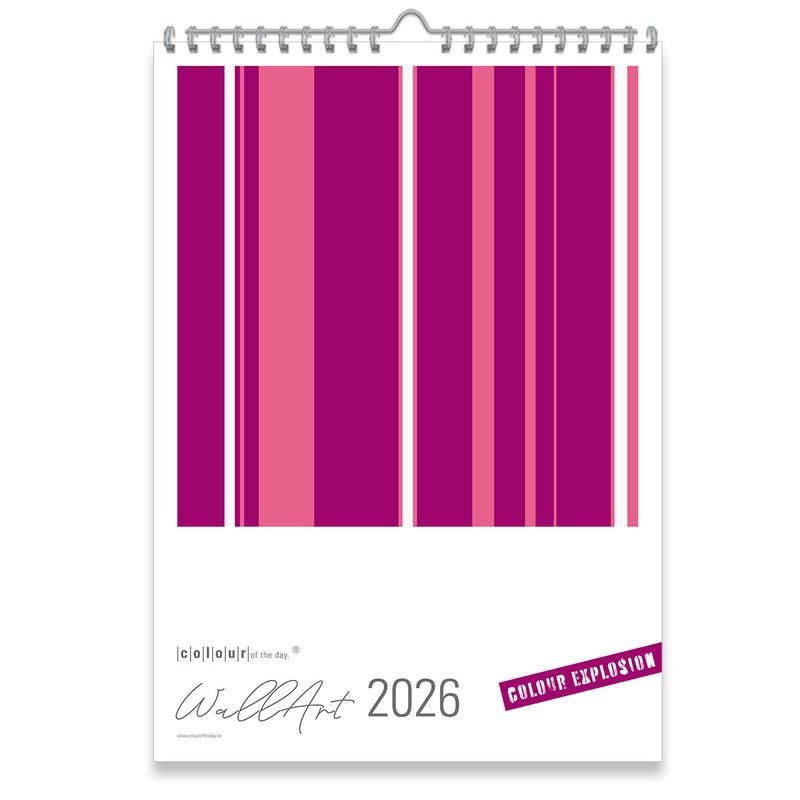 Großformatiger, moderner Kunstkalender 2026 | Format DIN A2 | WallArt Colour Explosion