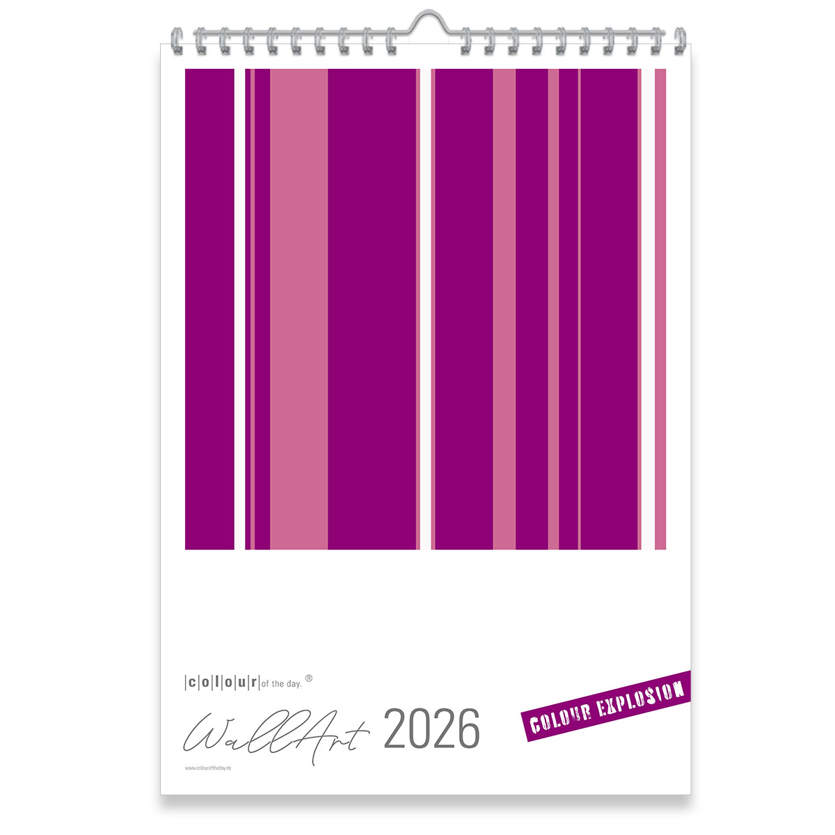 Großformatiger, moderner Kunstkalender 2026 | Format DIN A2 | WallArt Colour Explosion