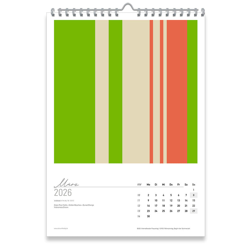 Großformatiger, moderner Kunstkalender 2026 | Format DIN A2 | WallArt Colour Explosion