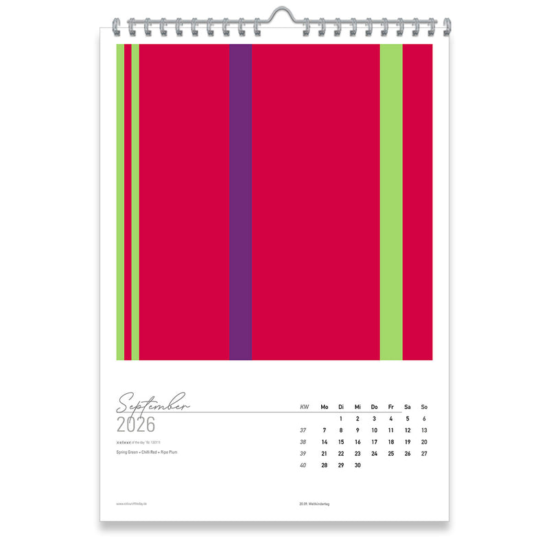 Großformatiger, moderner Kunstkalender 2026 | Format DIN A2 | WallArt Colour Explosion
