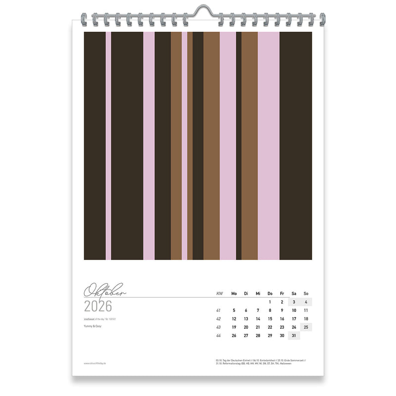 Großformatiger, moderner Kunstkalender 2026 | Format DIN A2 | WallArt Colour Explosion