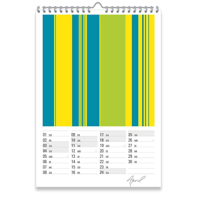 Wandkalender 2027 DIN A2 – Moderner Kunstkalender | Colour Explosion
