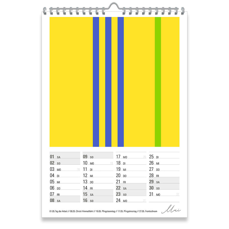 Wandkalender 2027 DIN A2 – Moderner Kunstkalender | Colour Explosion
