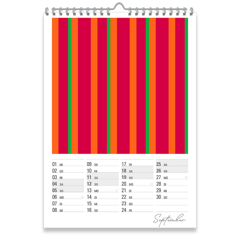 Wandkalender 2027 DIN A2 – Moderner Kunstkalender | Colour Explosion