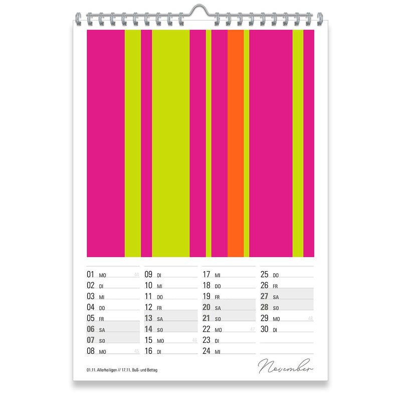 Wandkalender 2027 DIN A2 – Moderner Kunstkalender | Colour Explosion