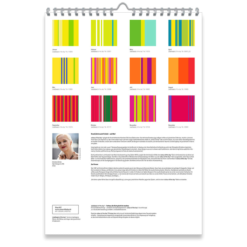 Wandkalender 2027 DIN A2 – Moderner Kunstkalender | Colour Explosion