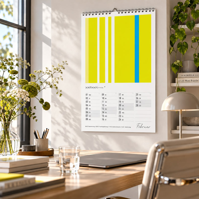 Wandkalender 2027 DIN A2 – Moderner Kunstkalender | Colour Explosion