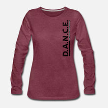 Damen Langarm - Shirt: "D.A.N.C.E." – 9 Farben zur Auswahl - Bekleidung - |c|o|l|o|u|r| of the day®