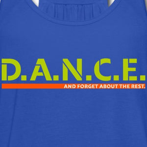 Damen Tank Top mit modischem Detail: "D.A.N.C.E." – Royalblau - Bekleidung - |c|o|l|o|u|r| of the day®