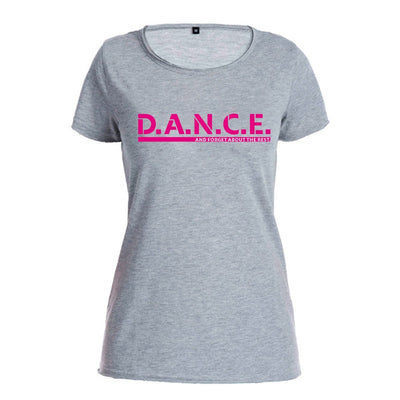 Damen Vintage T - Shirt: "D.A.N.C.E." – Cool Grey / Multicolor - Bekleidung - |c|o|l|o|u|r| of the day®