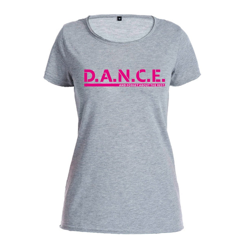 Damen Vintage T - Shirt: "D.A.N.C.E." – Cool Grey / Multicolor - Bekleidung - |c|o|l|o|u|r| of the day®