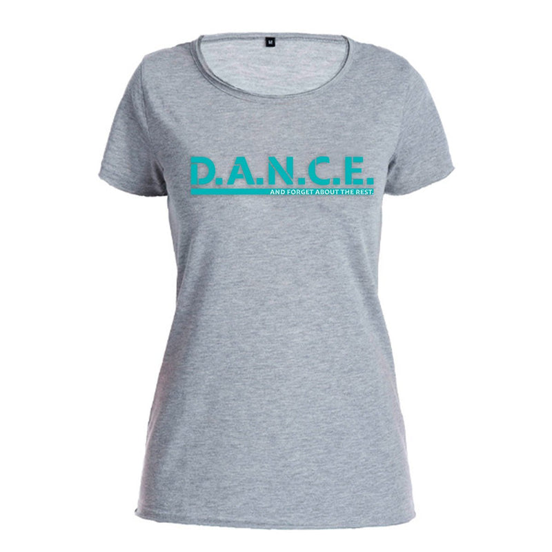 Damen Vintage T - Shirt: "D.A.N.C.E." – Cool Grey / Multicolor - Bekleidung - |c|o|l|o|u|r| of the day®
