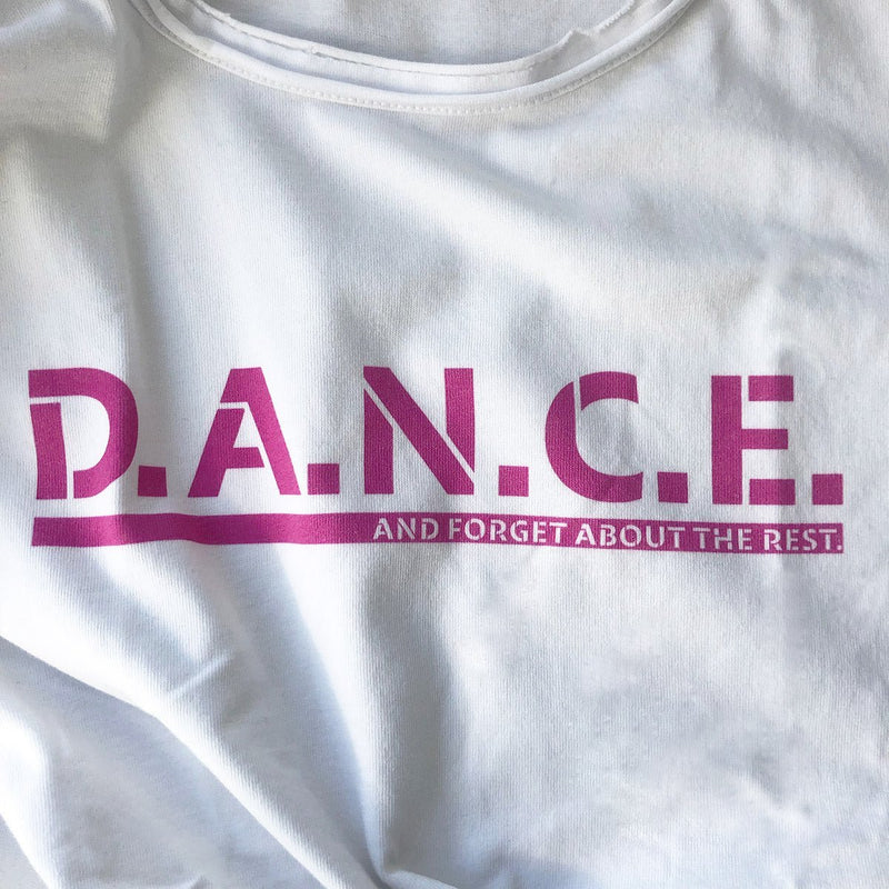 Damen Vintage T - Shirt: "D.A.N.C.E." – Innocent White / Multicolor - Bekleidung - |c|o|l|o|u|r| of the day®