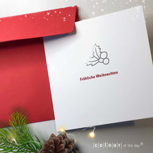 Design - Weihnachtskarte "Ilex" mit rotem Kuvert | 4 - seitig - Weihnachtskarte - |c|o|l|o|u|r| of the day®