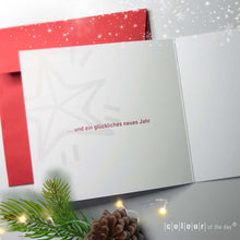 Design - Weihnachtskarte "Santa" mit rotem Kuvert | 4 - seitig - Weihnachtskarte - |c|o|l|o|u|r| of the day®