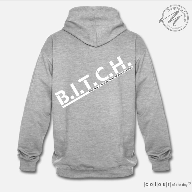Frecher Kontrast - Hoodie "B.I.T.C.H." – 9 Farben zur Auswahl – (Unisex) - Bekleidung - |c|o|l|o|u|r| of the day®