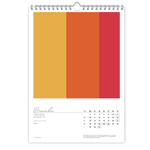 Fröhlicher Kunstkalender 2025, WallArt – Shades of Orange – DIN A2 - Kalender - |c|o|l|o|u|r| of the day®