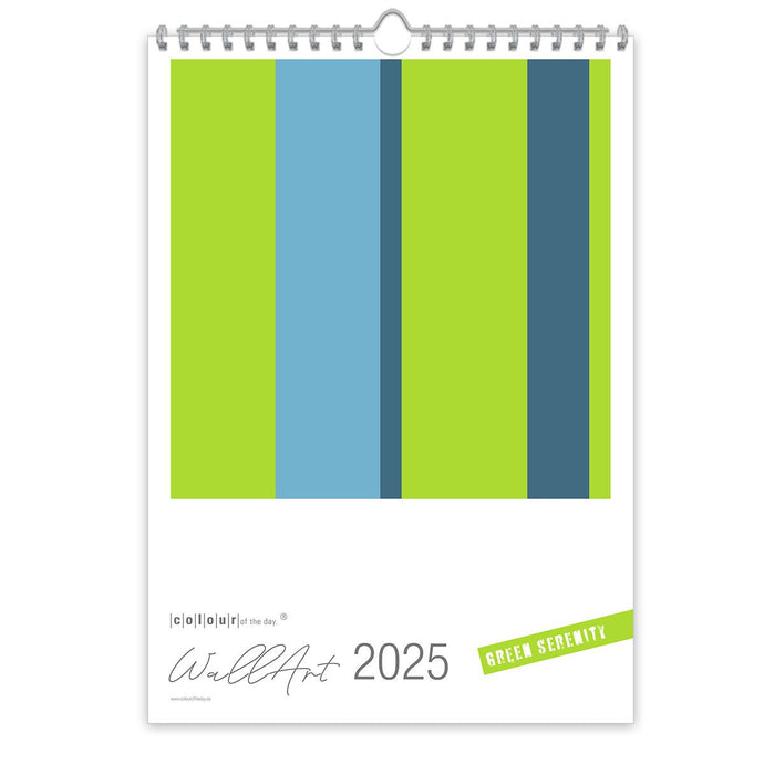 Großformatiger, moderner Kunstkalender 2025 | Format DIN A2 | Green Serenity - Kalender - |c|o|l|o|u|r| of the day®