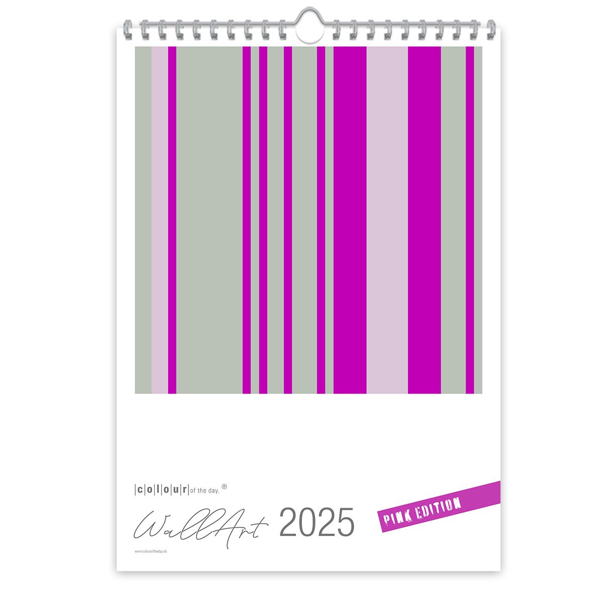 Großformatiger, moderner Kunstkalender 2025 | Format DIN A2 | Pink Edition - Kalender - |c|o|l|o|u|r| of the day®