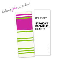 Notizbuch “Straight from the Heart” inklusive Lesezeichen mit inspirierender Aufschrift.