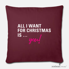 Kissenbezug "All I want for Christmas is you!" | Burgund - Wohnaccessoires - |c|o|l|o|u|r| of the day®