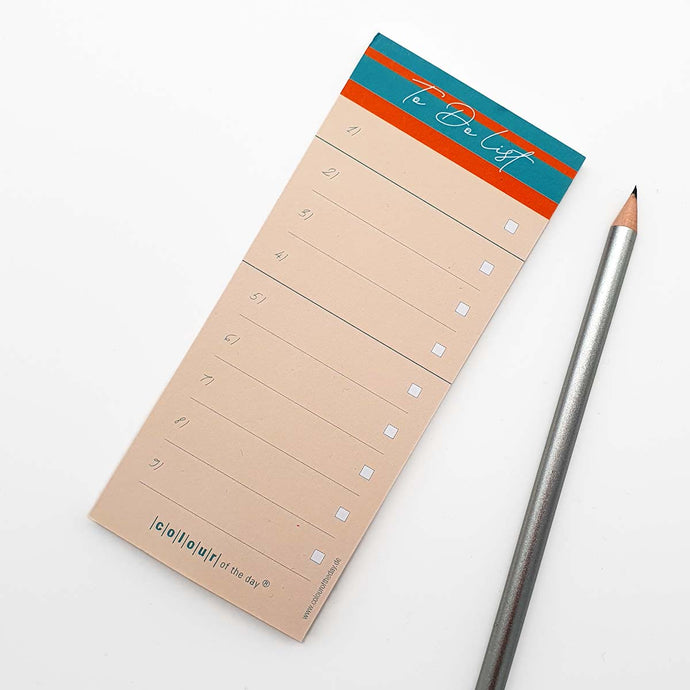 Kleiner Notizblock | To Do List | Format ca. 6 x 15 cm - Notizblock - |c|o|l|o|u|r| of the day®