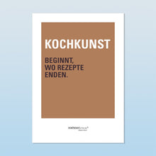 Poster “Kochkunst beginnt, wo Rezepte enden” | Formate DIN A3 und DIN A2 - Poster - |c|o|l|o|u|r| of the day®