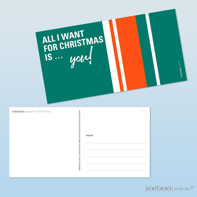 Postkarte "All I want for Christmas is you!" - Postkarte - |c|o|l|o|u|r| of the day®