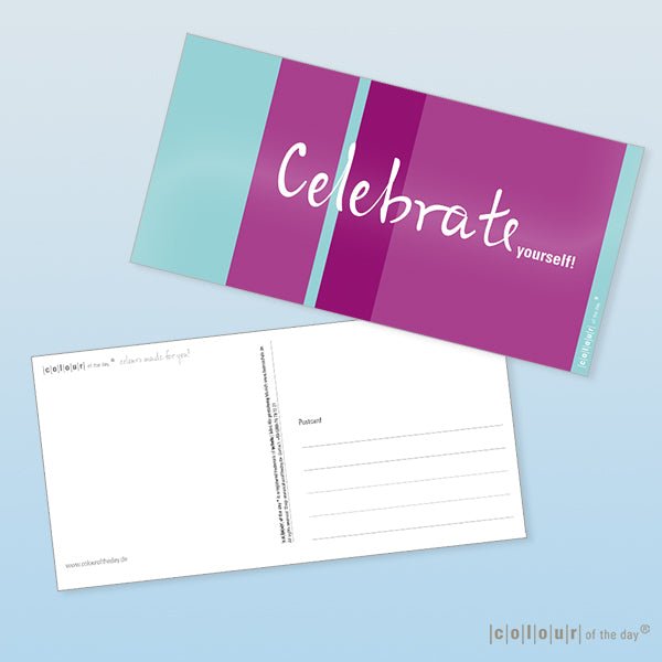 Postkarte "Celebrate yourself!" - Postkarte - |c|o|l|o|u|r| of the day®