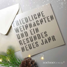 Schimmernde Weihnachtskarte "Friedliche Weihnachten" mit passendem Kuvert | 4 - seitig - Weihnachtskarte - |c|o|l|o|u|r| of the day®