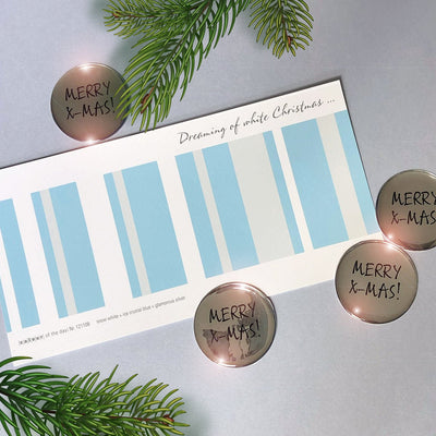 Silber glänzende Geschenkaufkleber | MERRY X - MAS! | 4 Gel - Sticker mit Weihnachtspostkarte - Aufkleber - |c|o|l|o|u|r| of the day®