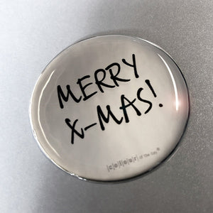 Silber glänzende Geschenkaufkleber | MERRY X - MAS! | 4 Gel - Sticker mit Weihnachtspostkarte - Aufkleber - |c|o|l|o|u|r| of the day®