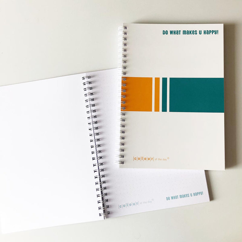 Trendiger Notizblock "Do what makes you happy" (DIN A5) - Notizblock - |c|o|l|o|u|r| of the day®