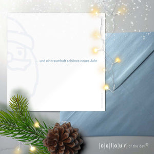 Glitzerndes Weihnachtskartenset | 3 Karten mit schimmerndem Kuvert | quadratisch