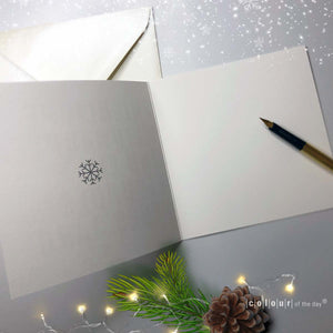 Schimmernde Weihnachtskarte "Friedliche Weihnachten" mit passendem Kuvert | 4-seitig