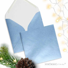 Glitzernde Weihnachtskarte "Tanne" mit schimmerndem Kuvert | 2-seitig