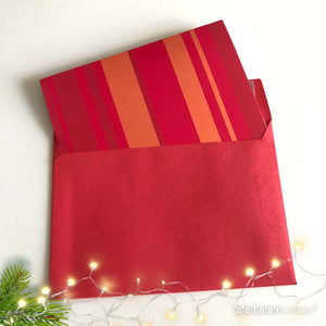Design-Weihnachtskarte "Shades of Red – Lust for Life" | 2 Kuverts zur Auswahl | 4-seitig